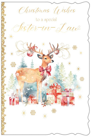 Sister-in-law Christmas card - Xmas reindeer