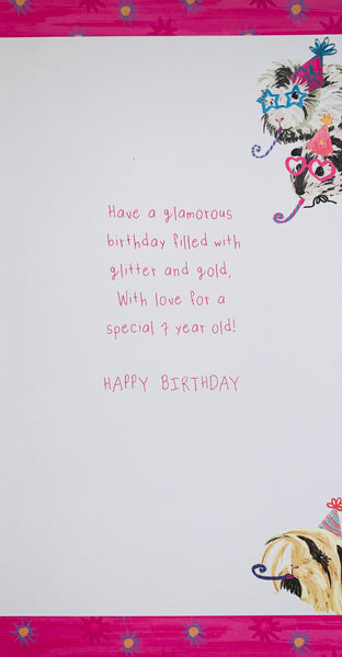 Age 7 birthday card - party Guinea pigs