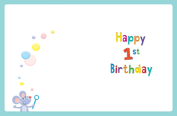 Age 1 birthday card - cute elephant
