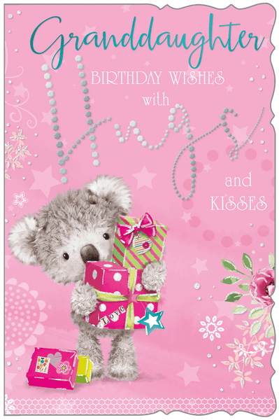 Granddaughter birthday card- cute bear