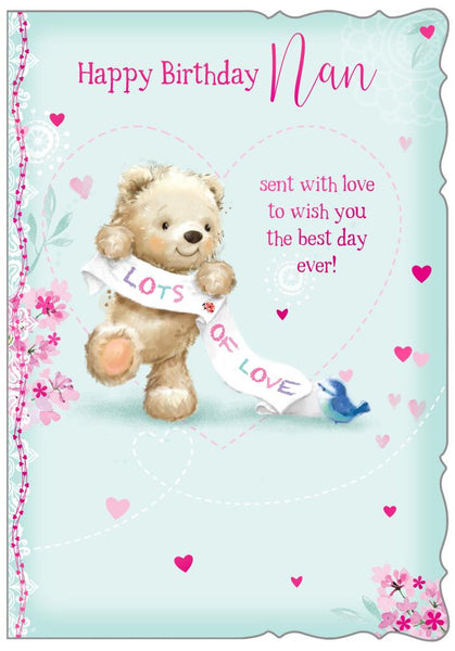 Nan birthday card - cute bear