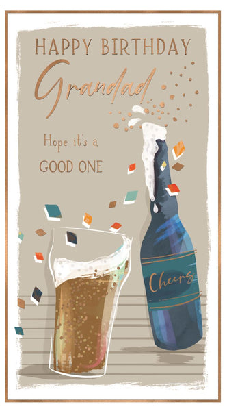 Grandad birthday card - birthday drinks
