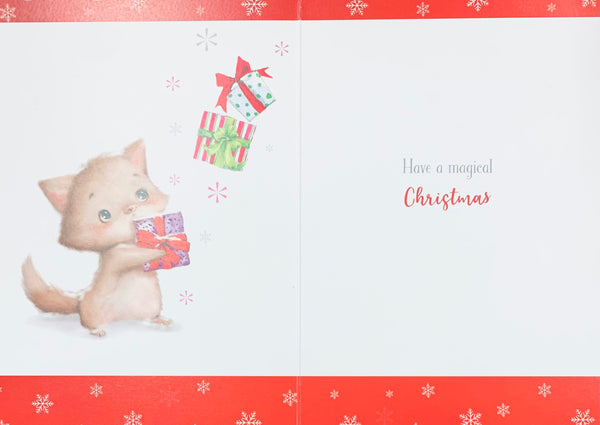 Granddaughter Christmas Card | Cute Kitten Design