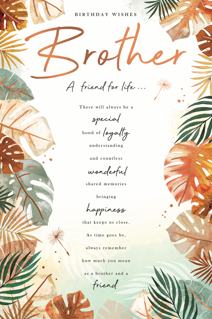 Brother birthday card- sentimental verse – Cards Through The Post.com