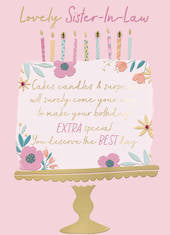 Sister in law birthday card- birthday cake