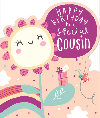 Cousin birthday card - cute flower