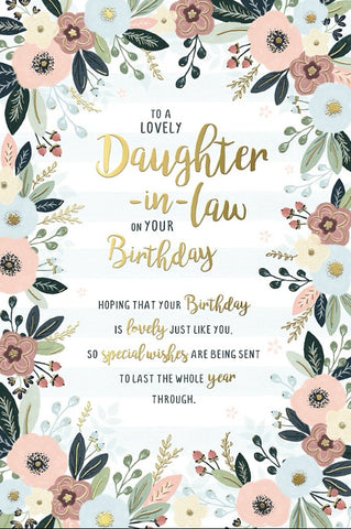 Daughter in law birthday card - birthday flower