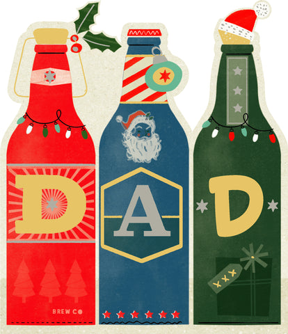 Dad Christmas card - festive drinks