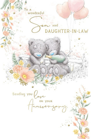 Son and Daughter-in-law wedding anniversary card - Me to you
