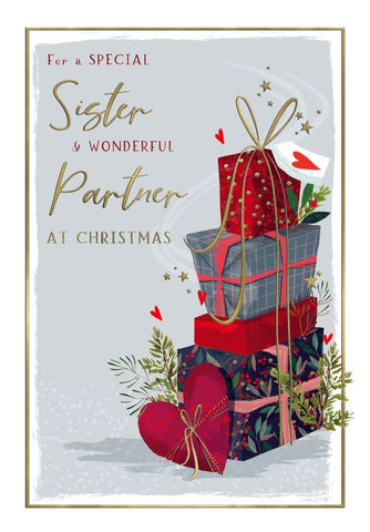 Sister and Partner Christmas card - Xmas gifts