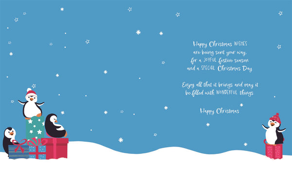 To All of you Christmas card - cute penguins