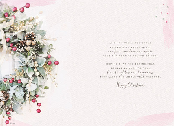 To both of you Christmas card - Festive wreath