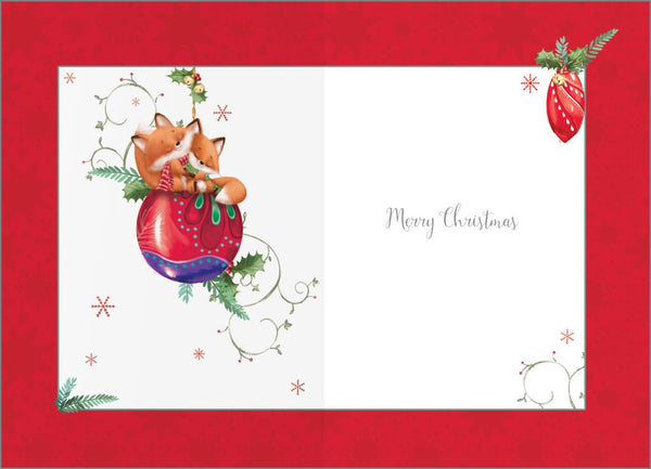 Brother and Sister-in-law Christmas card - cute foxes