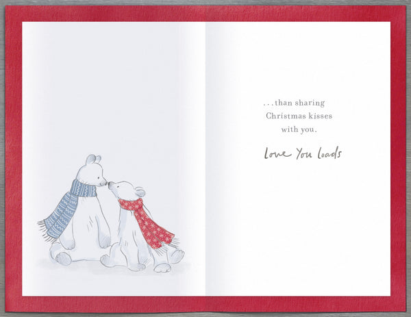One I Love Christmas card - cute polar bear couple
