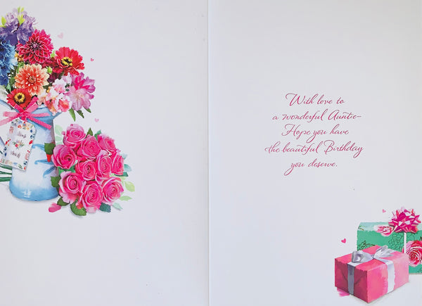 Auntie birthday card - flowers