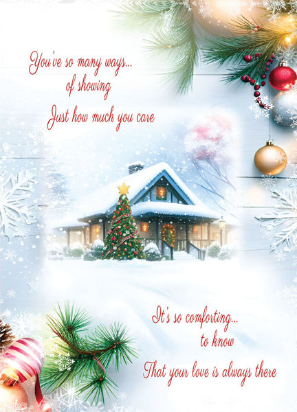 Mum and Dad Christmas card - sentimental verse