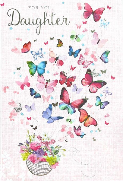 Daughter birthday card- butterflies and flowers