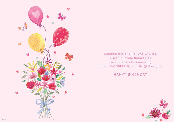 Niece birthday card- colourful cake