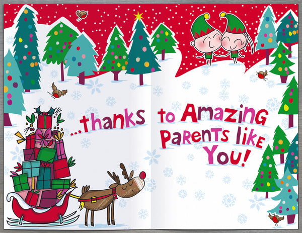 Mum and Dad Christmas card - Large card