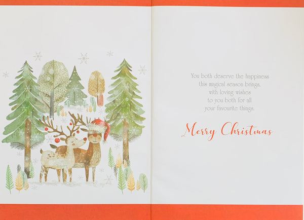 Mum and Dad Christmas card - cute reindeers
