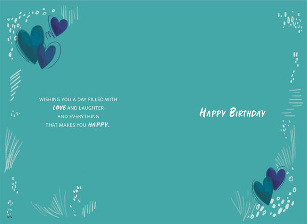 Husband birthday card - colourful hearts