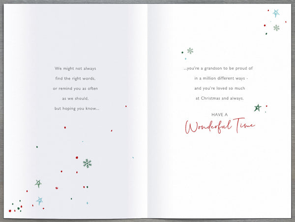 Grandson Christmas card - sentimental verse