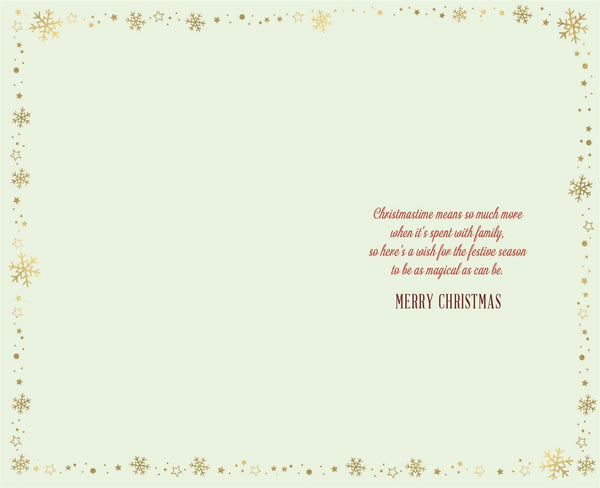 To All the family Christmas card - festive home