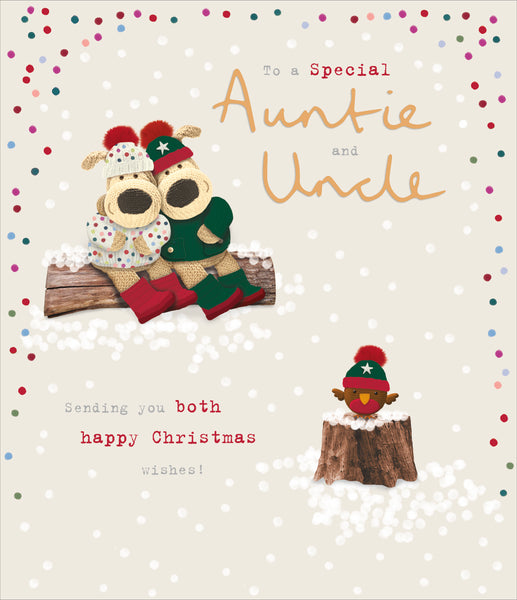 Auntie and Uncle Christmas card - Boofle