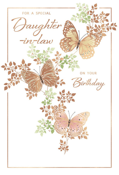 Daughter in law birthday card - butterflies