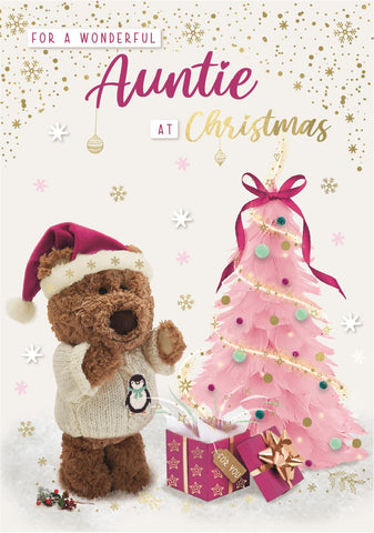 Auntie Christmas card - cute bear