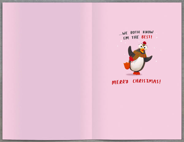 Sister funny Christmas card - we know who's best