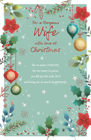 Wife Christmas card - Sentimental verse