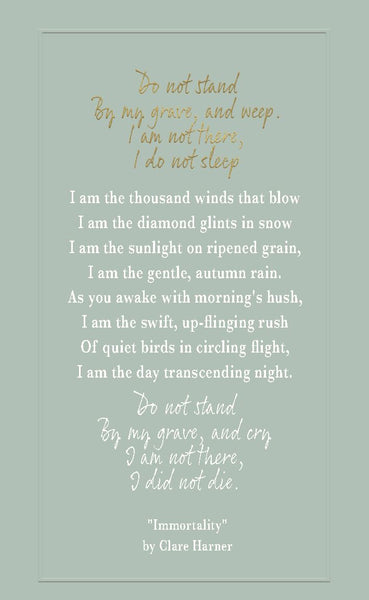 Sympathy card - do not stand by my grave and cry