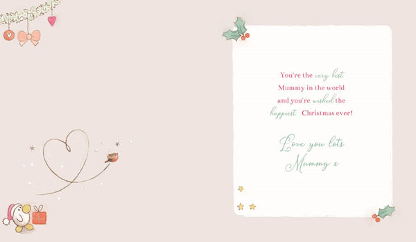 Mummy Christmas card - cute bear