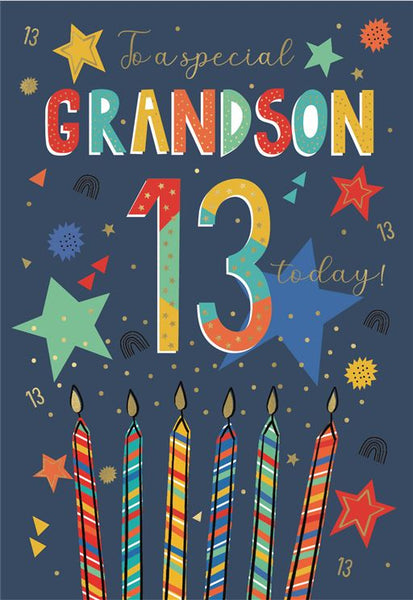 Grandson 13th birthday card