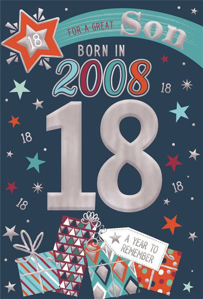 Son 18th birthday card- Born in 2008