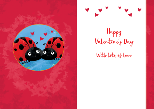 Valentine’s Day card - cute lady birds