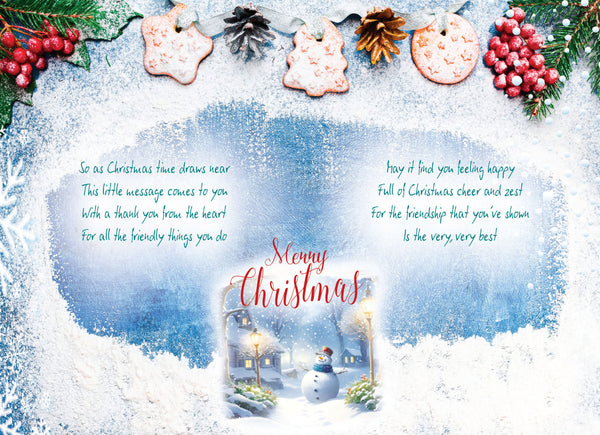 Friends Christmas card - sentimental verse