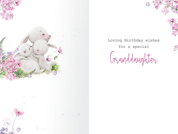 Granddaughter birthday card- cute rabbits