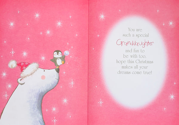 Granddaughter Christmas card- cute polar bear