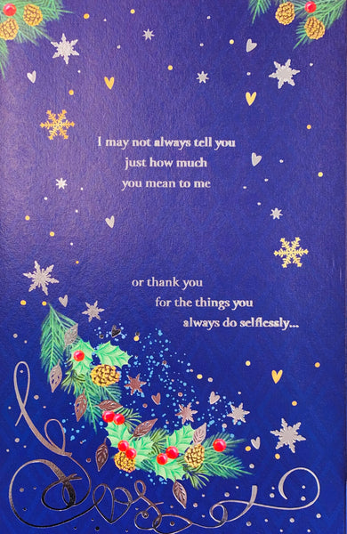 Husband Christmas Card – Sentimental Verse, Large Greeting Card