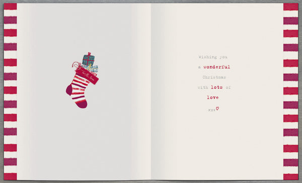 Niece Christmas card - Xmas stocking