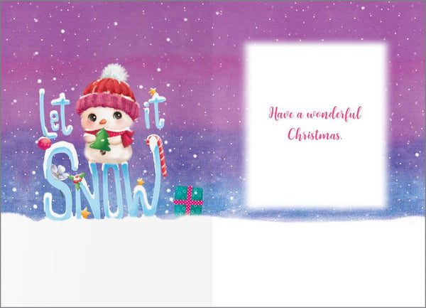 Baby’s first Christmas card - cute snowman