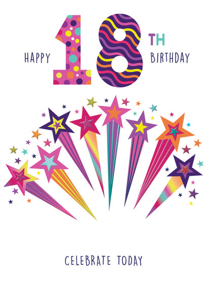 18th birthday card - shooting stars