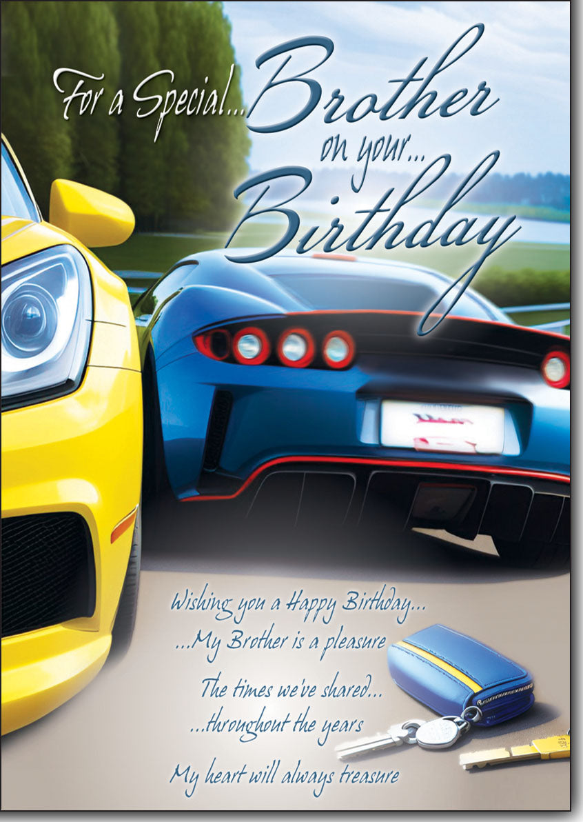 Brother birthday card - sports car