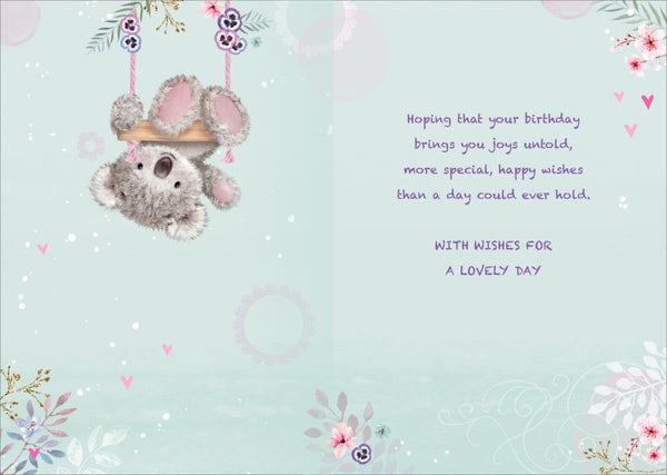 Sister birthday card - cute bear