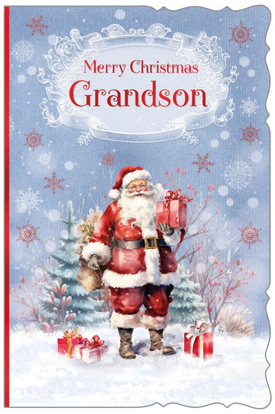Grandson Christmas card - classic Father Christmas
