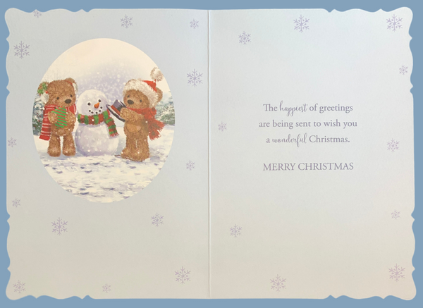Son and Daughter-in-law Christmas card- cute bears