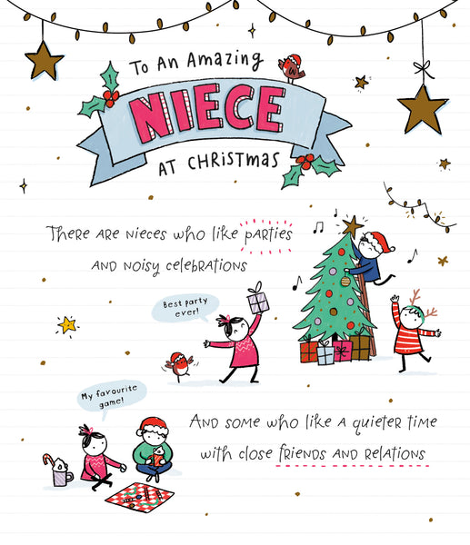 Niece Christmas card - amazing niece