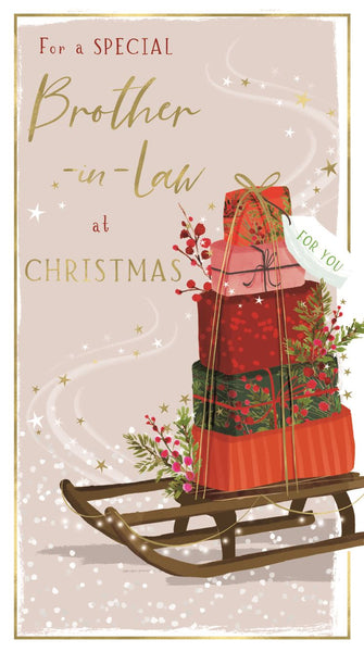 Brother-in-law Christmas card - winter sleigh